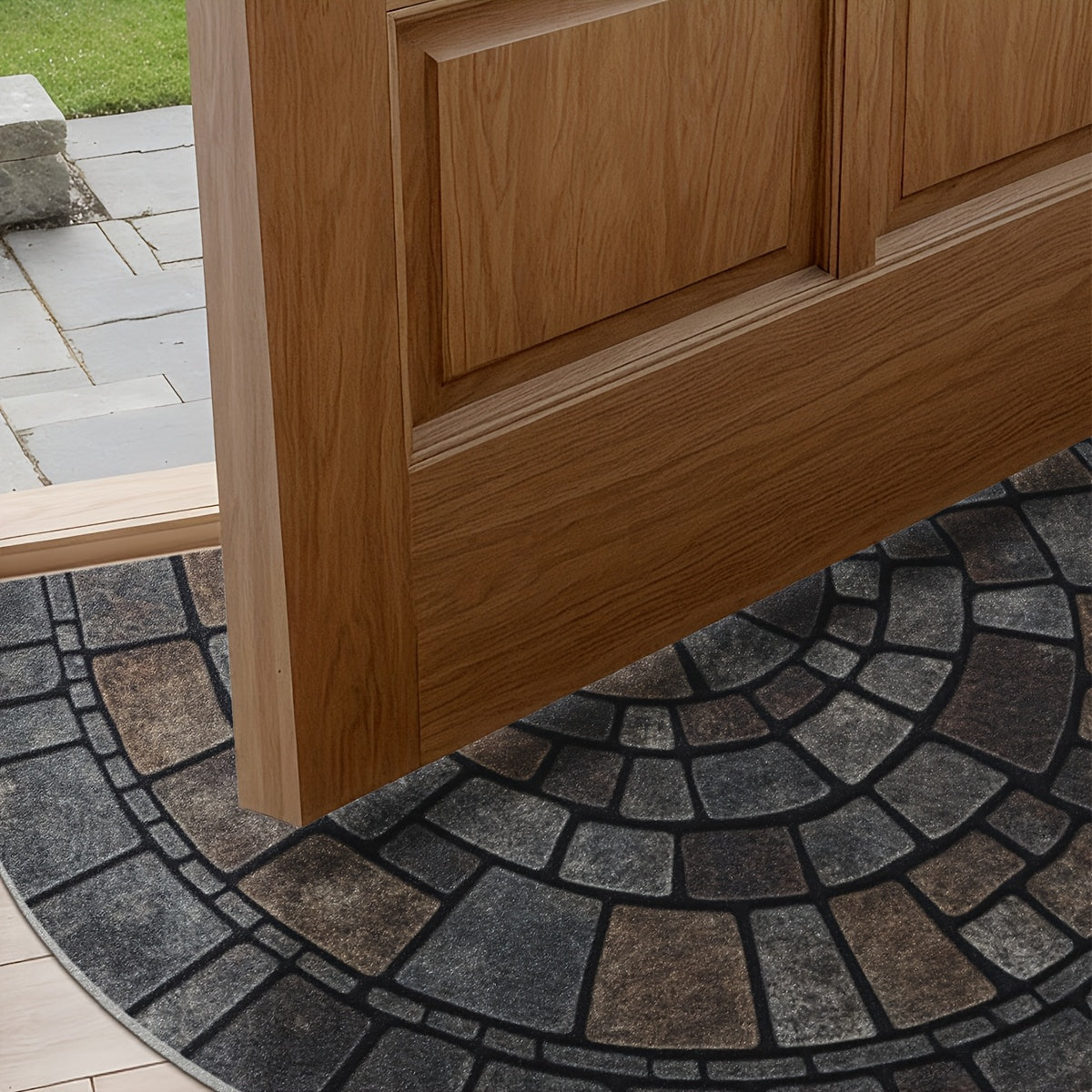 Mosaic Door Mat | Non-Slip Polyester | Semicircle