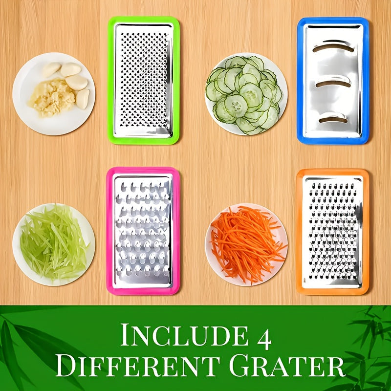 Bamboo Cutting Board Set | 4 Interchangeable Blades, Built-In Storage Trays