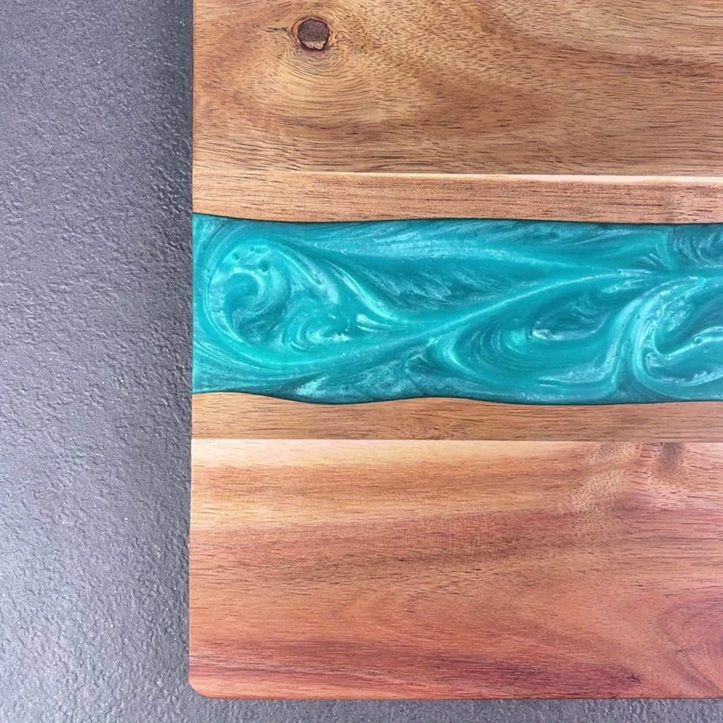Resin River Cutting Board | Durable Acacia Wood Charcuterie Board