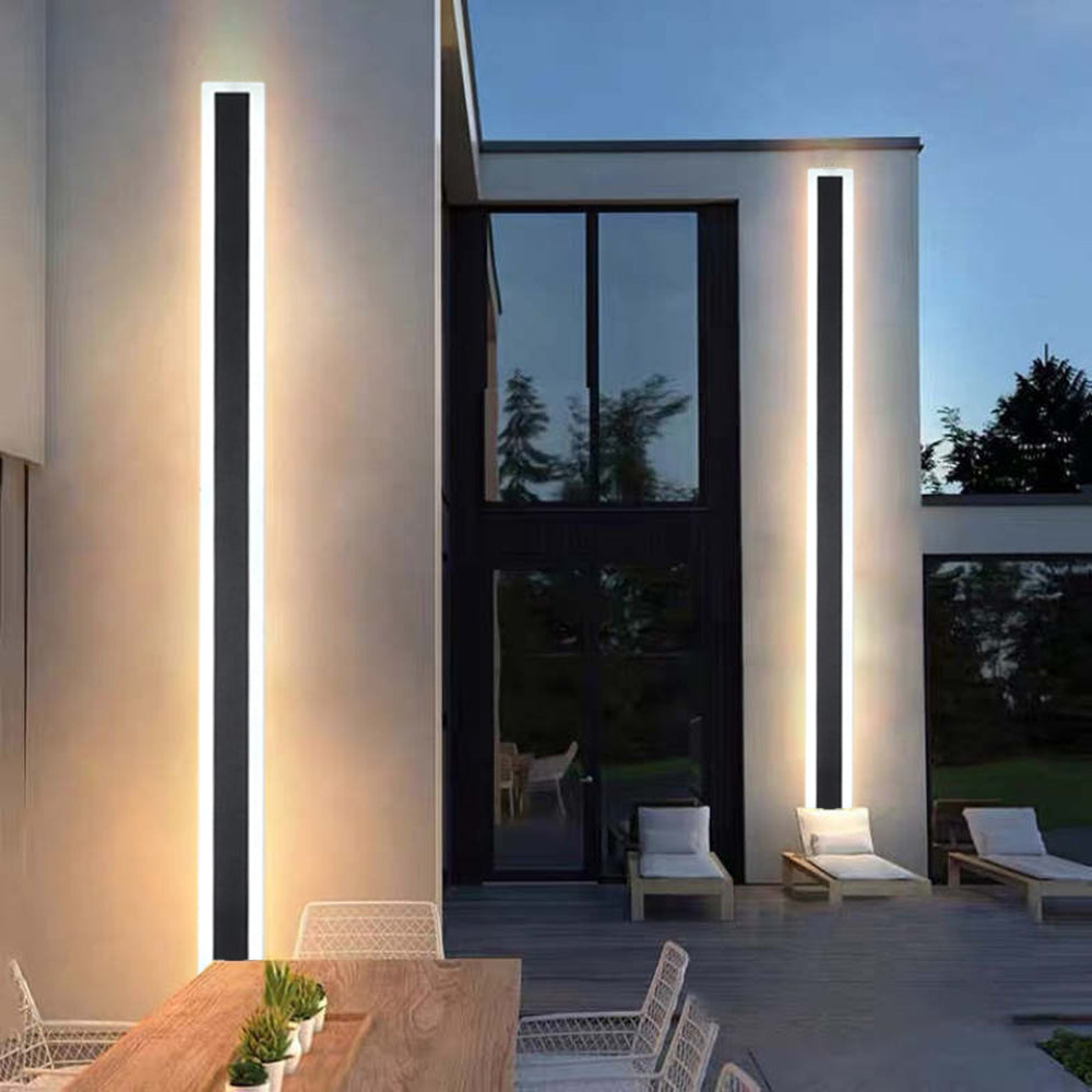 Linear Outdoor Wall Light | IP65 Waterproof LED Bar in Metal and Acrylic | 11.8 to 59 in Hardwired Sconce