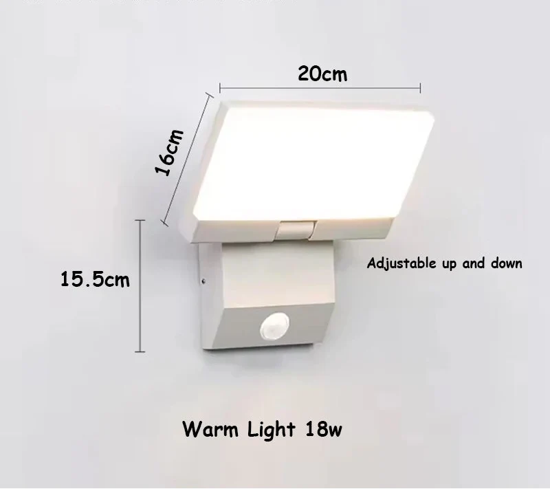 LED Outdoor Wall Light | IP65 Waterproof, Adjustable Foldable Head