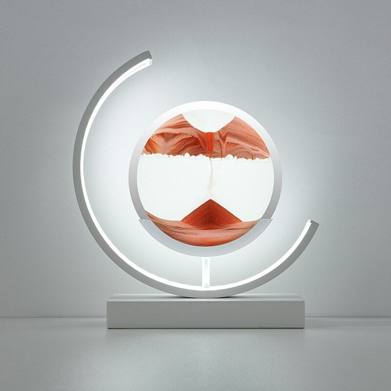 LED Table Lamp | 360° Rotating Acrylic Design with Coloured Sand