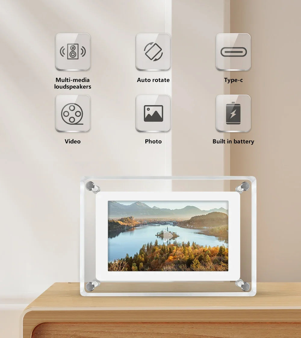 Digital Photo Frame | Acrylic Design with IPS Display