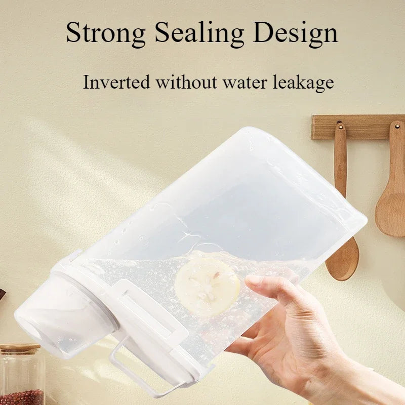 Airtight Grain Storage Container | 2.5L Food-Grade Plastic with Measuring Cup & Spout