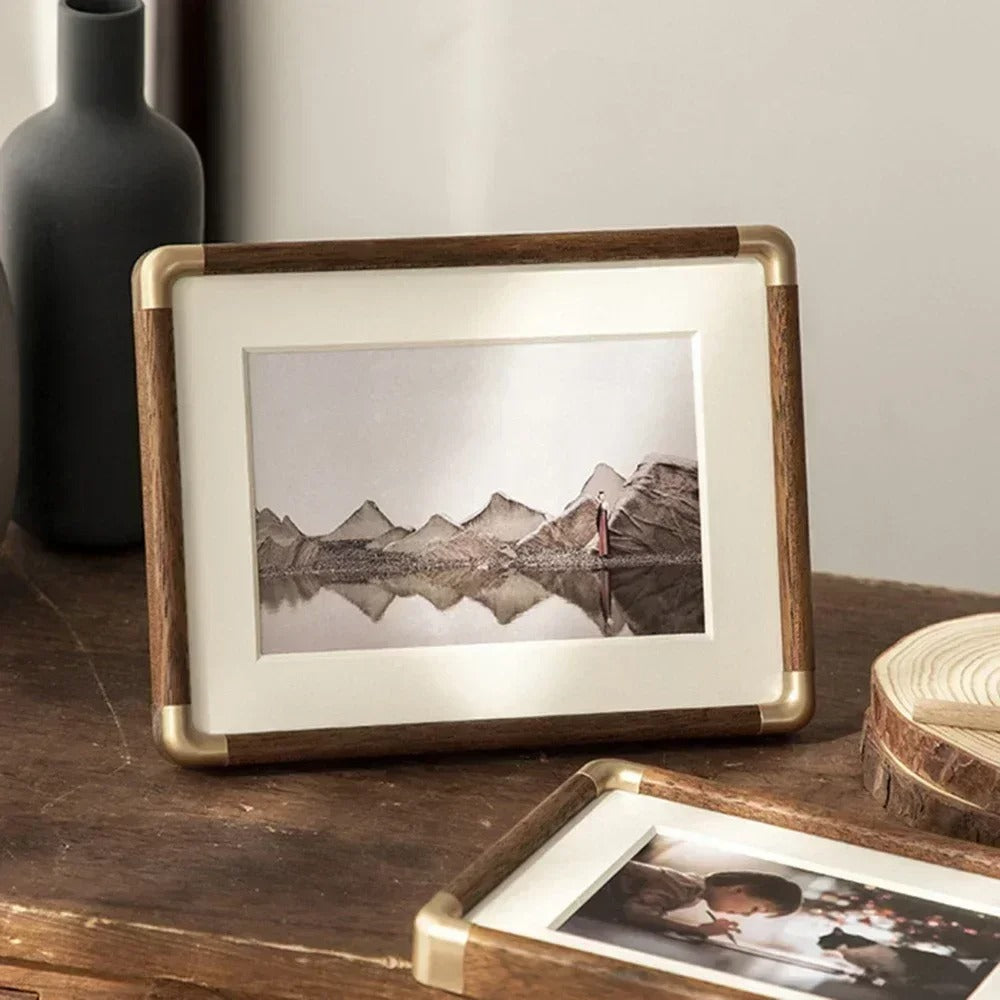 Photo Frame | Solid Wood with Brass Accents