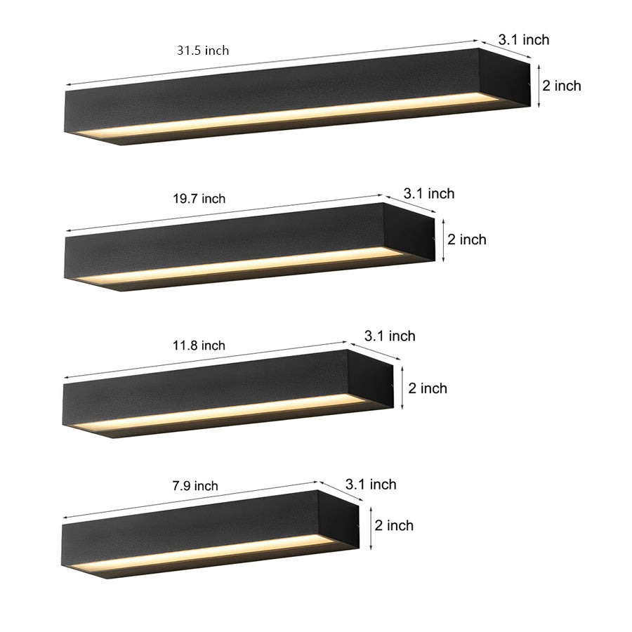 LED Exterior Porch Light Fixture | Modern Die-Cast Aluminum | IP65 Waterproof, Two Color Temperatures