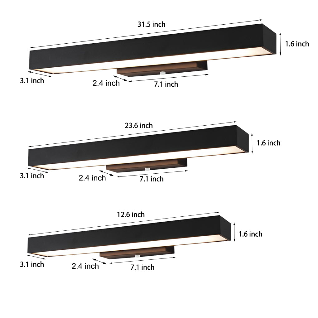 LED Linear Wall Light | Black Rectangular Design with IP65 Protection