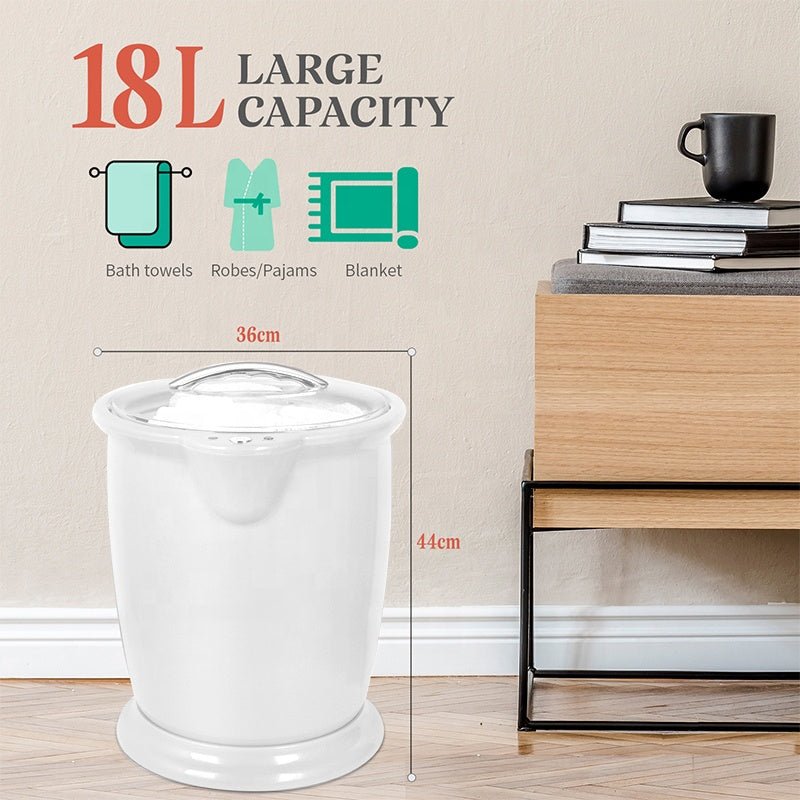 Towel Warmer Bucket | 20L, Holds 2 Large Bath Towels | One-Button Control, Full Heat in About 6 Minutes