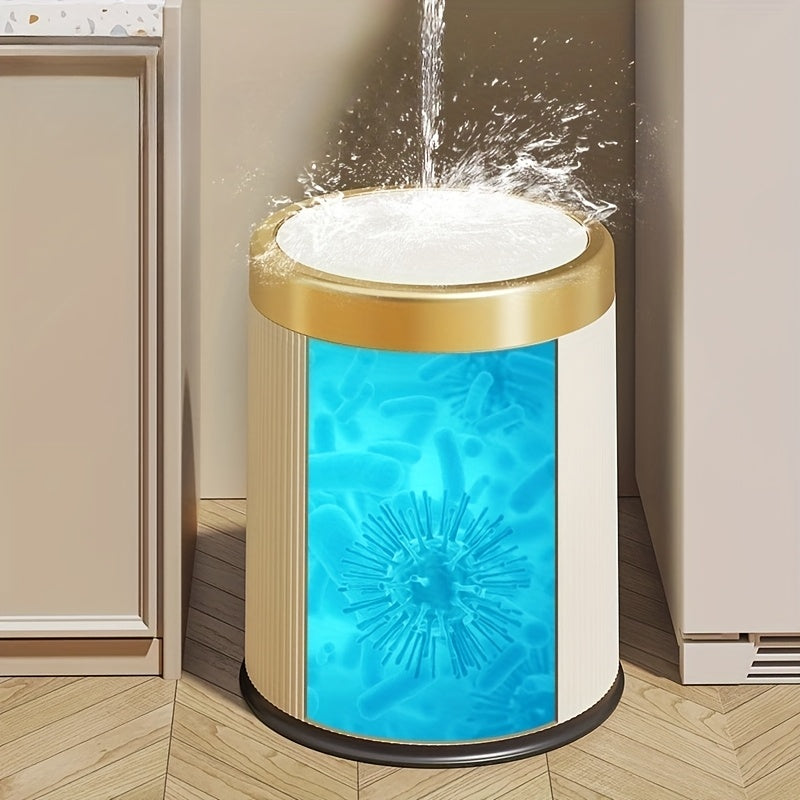 Oval Trash Can | Press-Top Lid with Odor-Sealing Inner Bucket