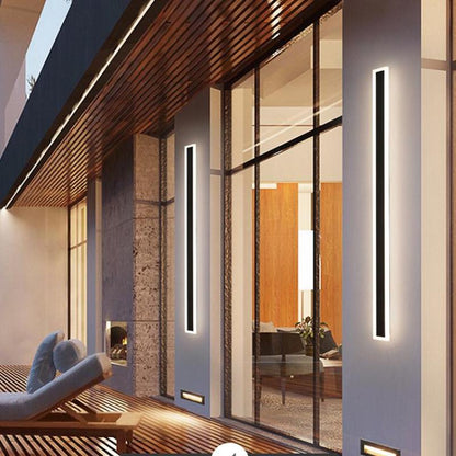 Linear Outdoor Wall Light | IP65 Waterproof LED Bar in Metal and Acrylic | 11.8 to 59 in Hardwired Sconce