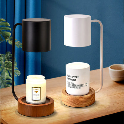 Candle Warmer Lamp | Wooden Base, Japanese Minimalist Design