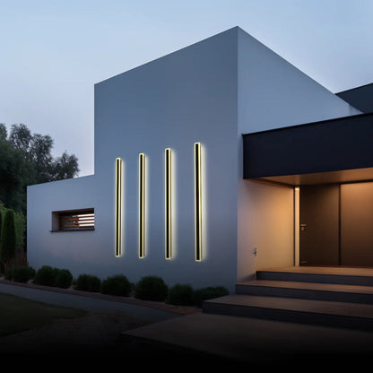 Linear Outdoor Wall Light | IP65 Waterproof LED Bar in Metal and Acrylic | 11.8 to 59 in Hardwired Sconce