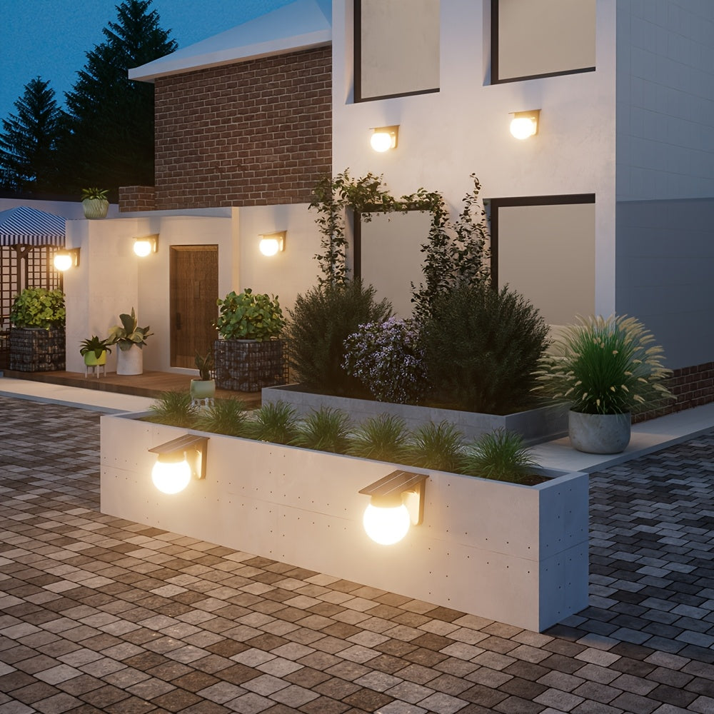 Solar Globe LED Wall Light | IP65 Waterproof, Smart Dusk-to-Dawn Sensor