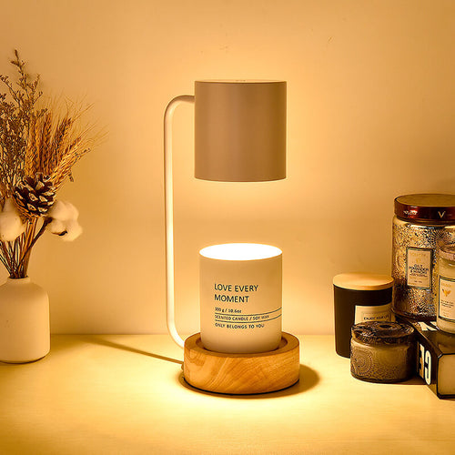 Candle Warmer Lamp | Wooden Base, Japanese Minimalist Design