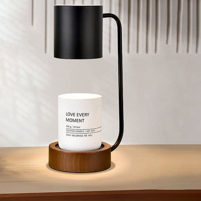 Candle Warmer Lamp | Wooden Base, Japanese Minimalist Design