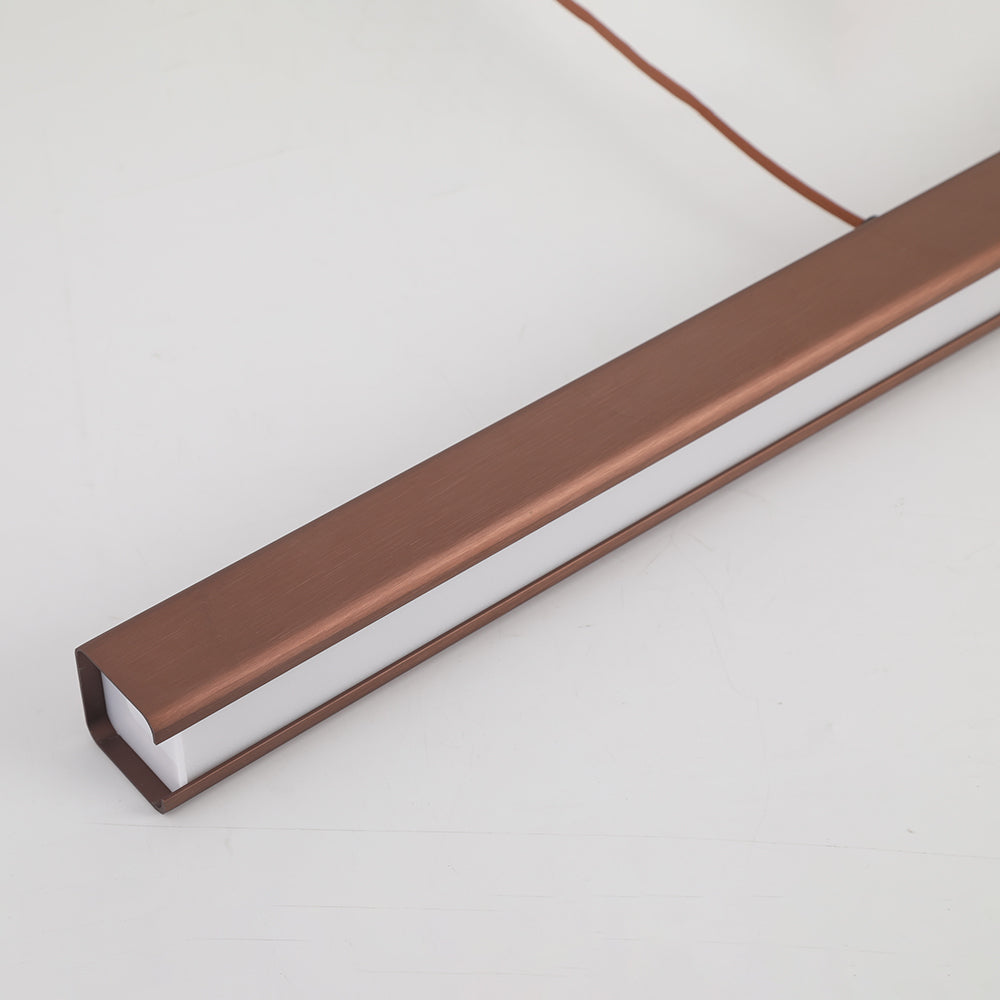 Linear LED Pendant Light | Black or Brown Metal and Acrylic Bar, 31.5 to 59 in | Adjustable Hanging, Dining Room