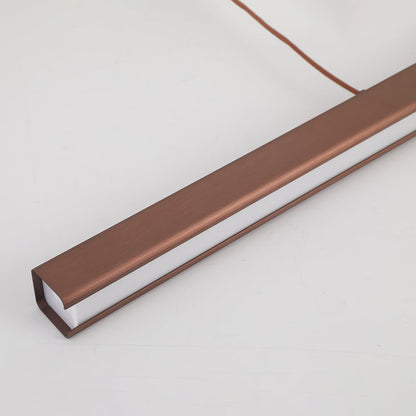 Linear LED Pendant Light | Black or Brown Metal and Acrylic Bar, 31.5 to 59 in | Adjustable Hanging, Dining Room