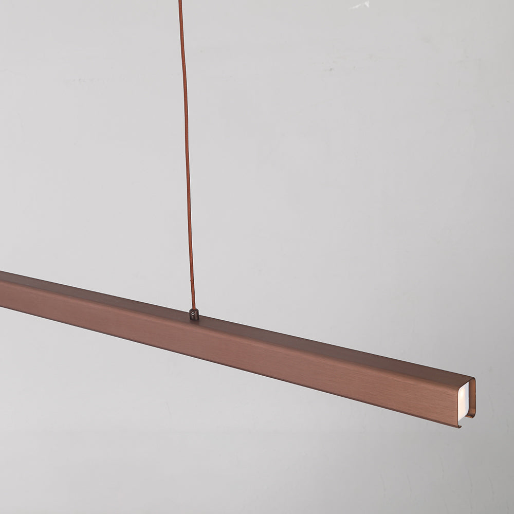 Linear LED Pendant Light | Black or Brown Metal and Acrylic Bar, 31.5 to 59 in | Adjustable Hanging, Dining Room