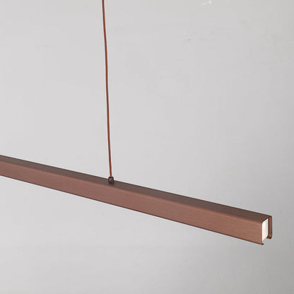 Linear LED Pendant Light | Black or Brown Metal and Acrylic Bar, 31.5 to 59 in | Adjustable Hanging, Dining Room
