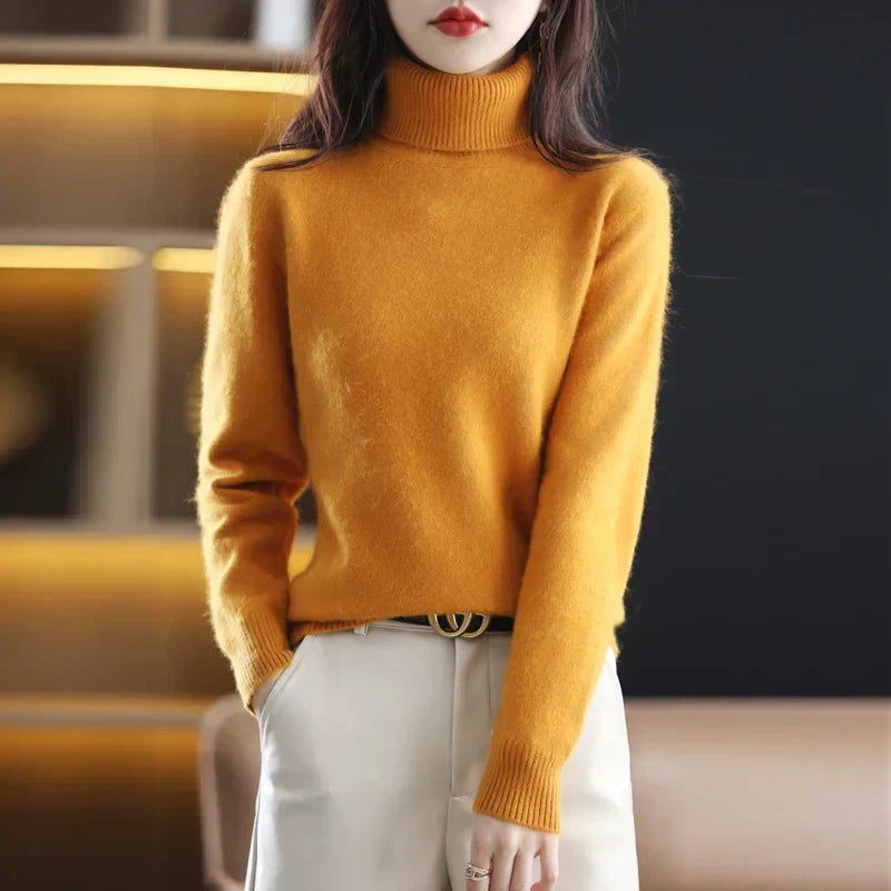 Women's Cashmere Turtleneck Jumper | 100% Cashmere, Fitted Silhouette, Long Sleeves | 16 Colours, XXS to XL