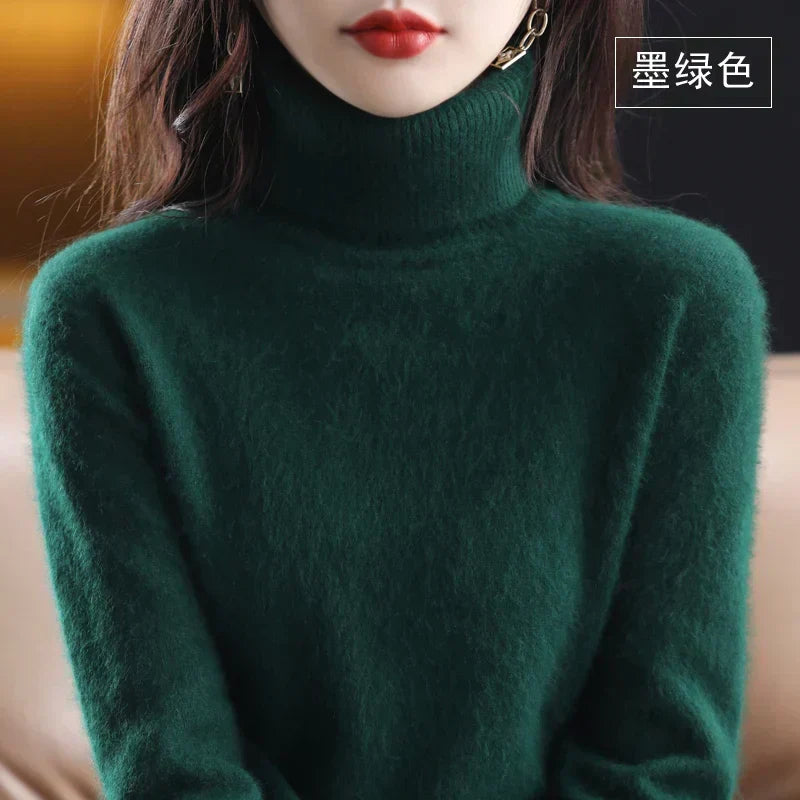 Women's Cashmere Turtleneck Jumper | 100% Cashmere, Fitted Silhouette, Long Sleeves | 16 Colours, XXS to XL