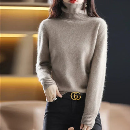 Women's Cashmere Turtleneck Jumper | 100% Cashmere, Fitted Silhouette, Long Sleeves | 16 Colours, XXS to XL