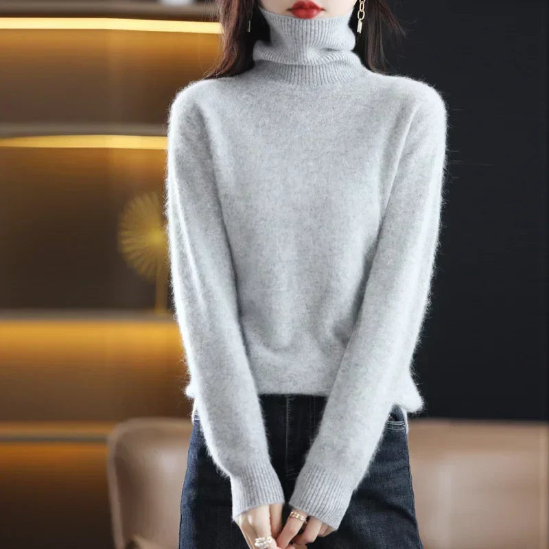 Women's Cashmere Turtleneck Jumper | 100% Cashmere, Fitted Silhouette, Long Sleeves | 16 Colours, XXS to XL
