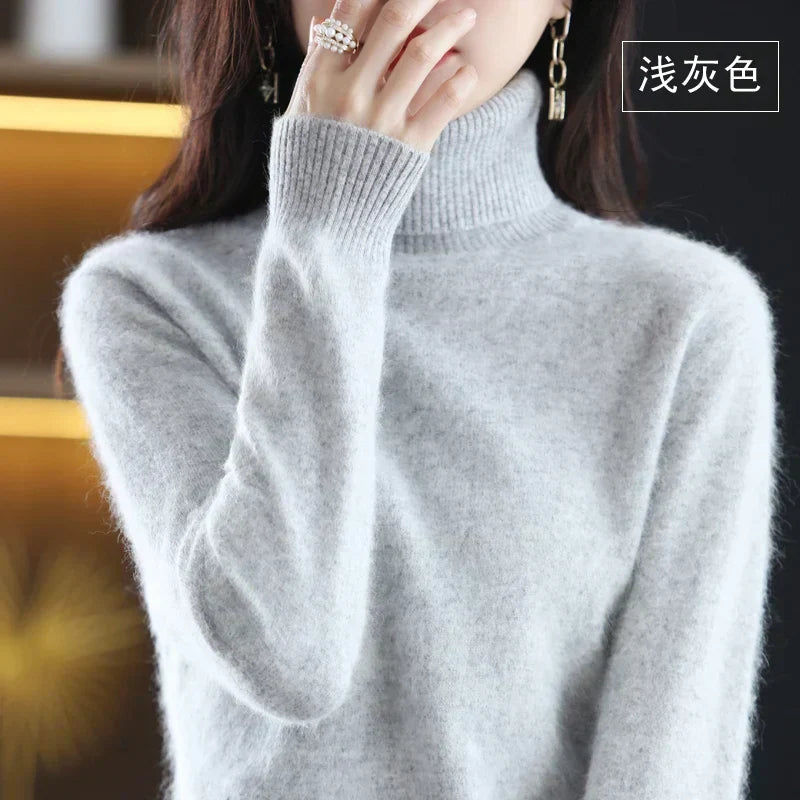 Women's Cashmere Turtleneck Jumper | 100% Cashmere, Fitted Silhouette, Long Sleeves | 16 Colours, XXS to XL