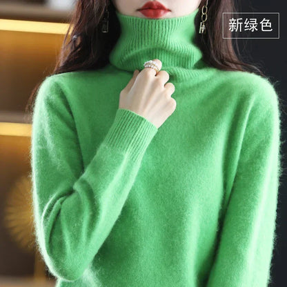 Women's Cashmere Turtleneck Jumper | 100% Cashmere, Fitted Silhouette, Long Sleeves | 16 Colours, XXS to XL