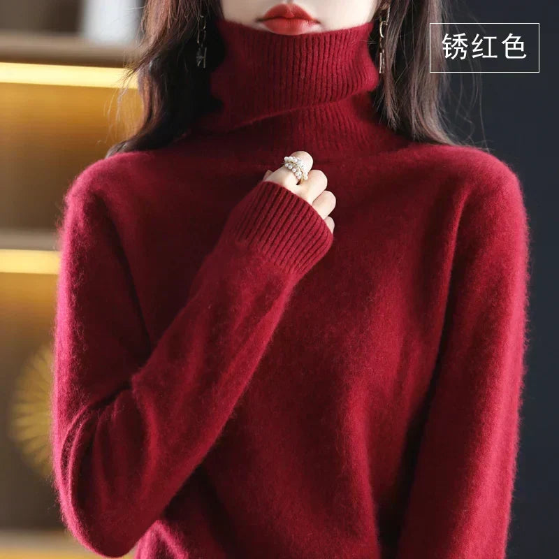 Women's Cashmere Turtleneck Jumper | 100% Cashmere, Fitted Silhouette, Long Sleeves | 16 Colours, XXS to XL