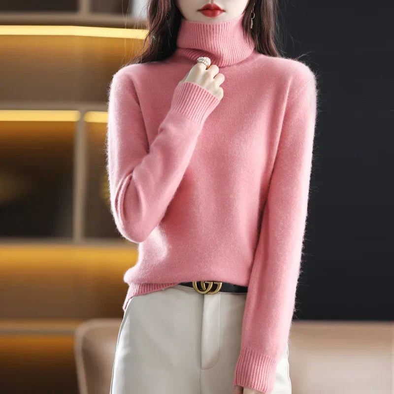 Women's Cashmere Turtleneck Jumper | 100% Cashmere, Fitted Silhouette, Long Sleeves | 16 Colours, XXS to XL