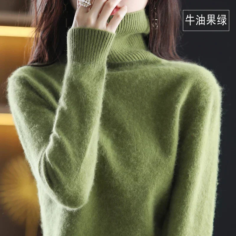 Women's Cashmere Turtleneck Jumper | 100% Cashmere, Fitted Silhouette, Long Sleeves | 16 Colours, XXS to XL