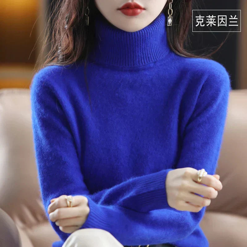 Women's Cashmere Turtleneck Jumper | 100% Cashmere, Fitted Silhouette, Long Sleeves | 16 Colours, XXS to XL