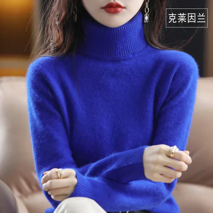 Women's Cashmere Turtleneck Jumper | 100% Cashmere, Fitted Silhouette, Long Sleeves | 16 Colours, XXS to XL