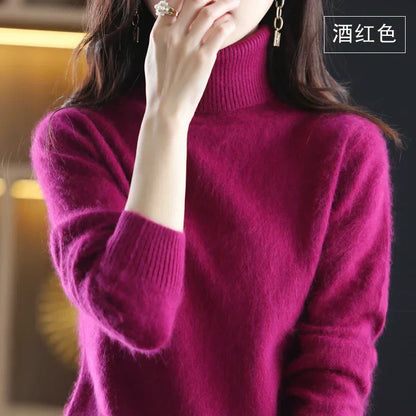 Women's Cashmere Turtleneck Jumper | 100% Cashmere, Fitted Silhouette, Long Sleeves | 16 Colours, XXS to XL