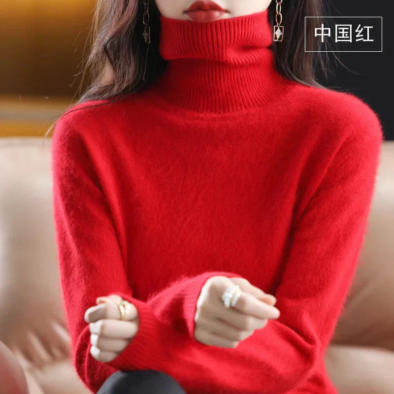 Women's Cashmere Turtleneck Jumper | 100% Cashmere, Fitted Silhouette, Long Sleeves | 16 Colours, XXS to XL