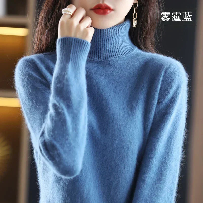 Women's Cashmere Turtleneck Jumper | 100% Cashmere, Fitted Silhouette, Long Sleeves | 16 Colours, XXS to XL