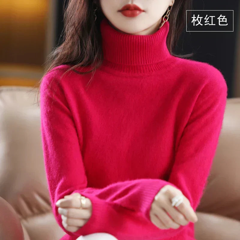 Women's Cashmere Turtleneck Jumper | 100% Cashmere, Fitted Silhouette, Long Sleeves | 16 Colours, XXS to XL
