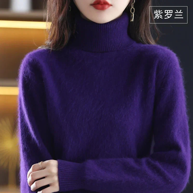 Women's Cashmere Turtleneck Jumper | 100% Cashmere, Fitted Silhouette, Long Sleeves | 16 Colours, XXS to XL