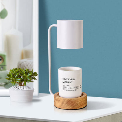 Candle Warmer Lamp | Wooden Base, Japanese Minimalist Design
