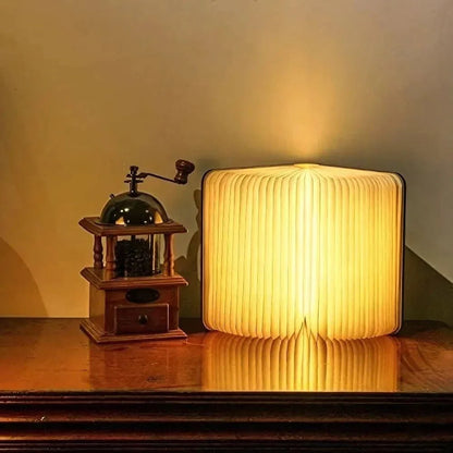 Portable Table Lamp | 360° Foldable Design, USB Rechargeable, Eco-Friendly Wood