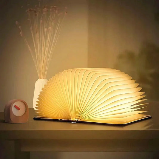 Portable Table Lamp | 360° Foldable Design, USB Rechargeable, Eco-Friendly Wood