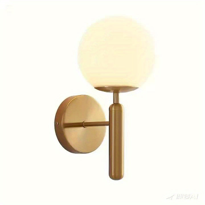 Glass Globe Wall Sconce | Polished Metal Semi-Flush Mount