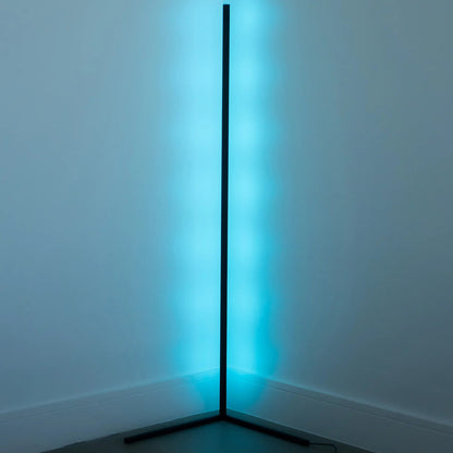 LED Corner Floor Lamp | 56 or 63 in Aluminum Light Bar, RGB or Tunable White | Remote Dimming, Black or White