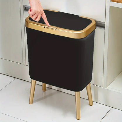 Odour-Sealing Trash Can 15L | Modern Slim Design with Elevated Legs