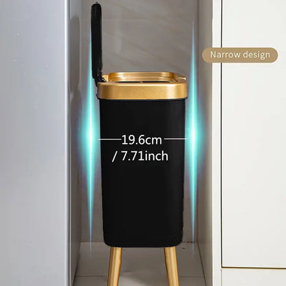 Odour-Sealing Trash Can 15L | Modern Slim Design with Elevated Legs