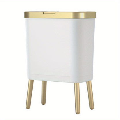 Odour-Sealing Trash Can 15L | Modern Slim Design with Elevated Legs