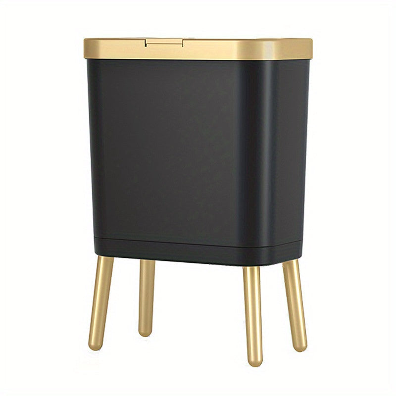 Odour-Sealing Trash Can 15L | Modern Slim Design with Elevated Legs