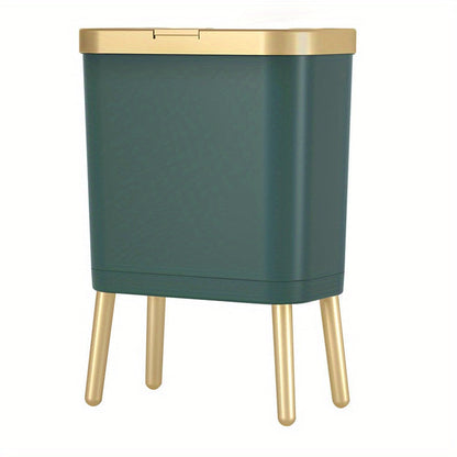 Odour-Sealing Trash Can 15L | Modern Slim Design with Elevated Legs
