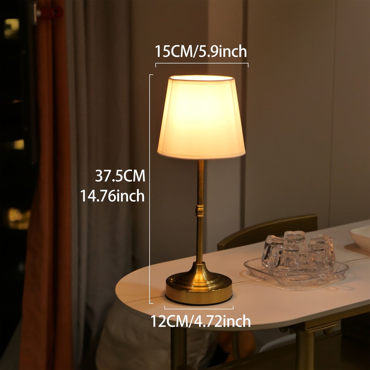 LED Table Lamp | Touch Control, Brushed Metal Finish